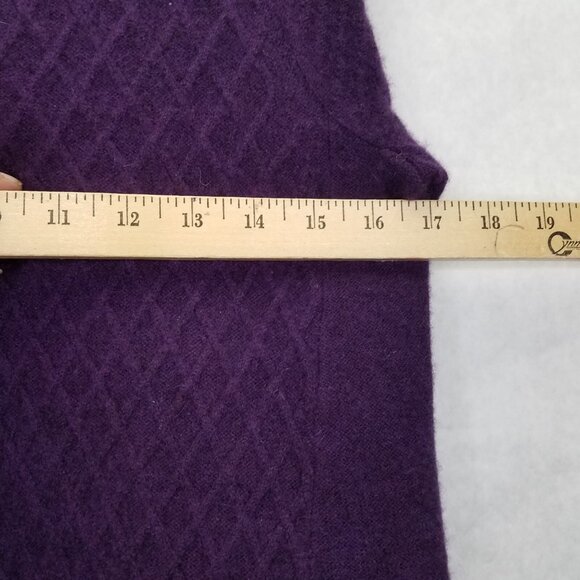 Lark & Ro Cashmere Sweater Womens M Crew Neck Diamond Cable Knit Purple Pullover - Picture 14 of 14